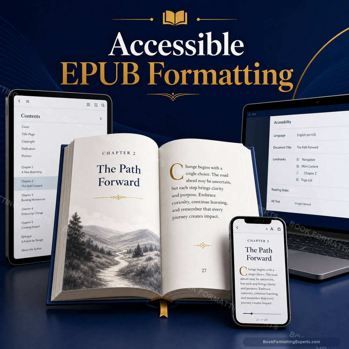 Accessible EPUB Formatting sample showing image alt text