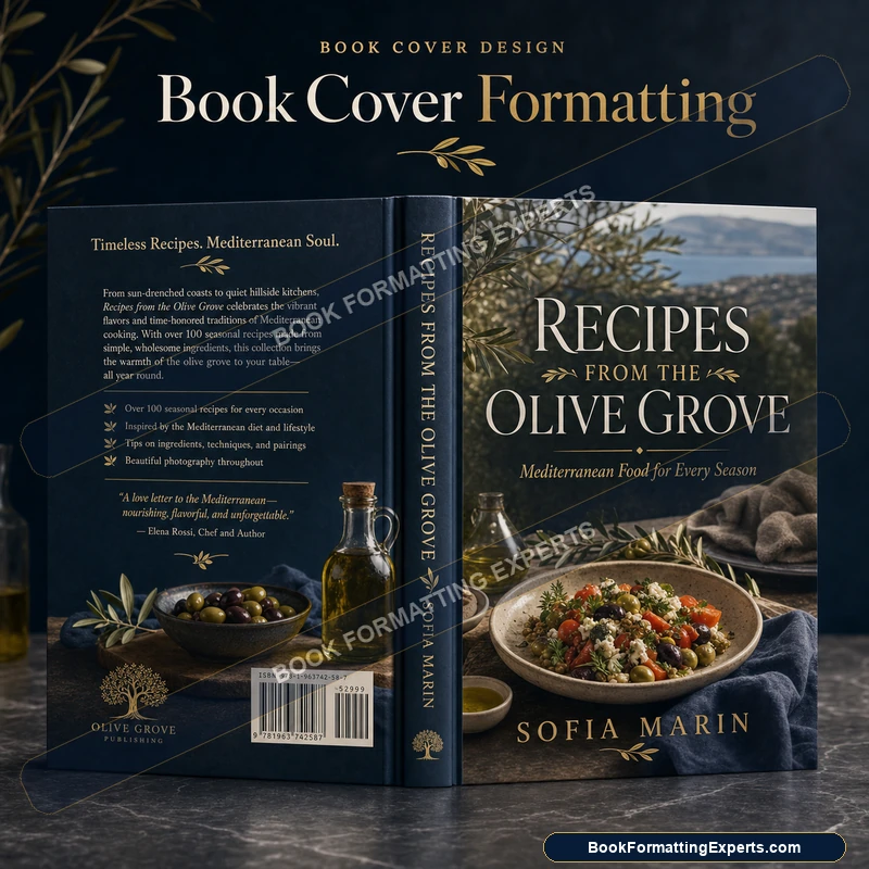 Book cover formatting sample by Book Formatting Experts showing a flat front cover extended into a full print wraparound