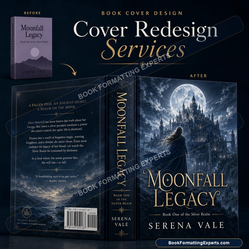 Cover redesign by Book Formatting Experts showing a full rebrand built from scratch for a stalled title