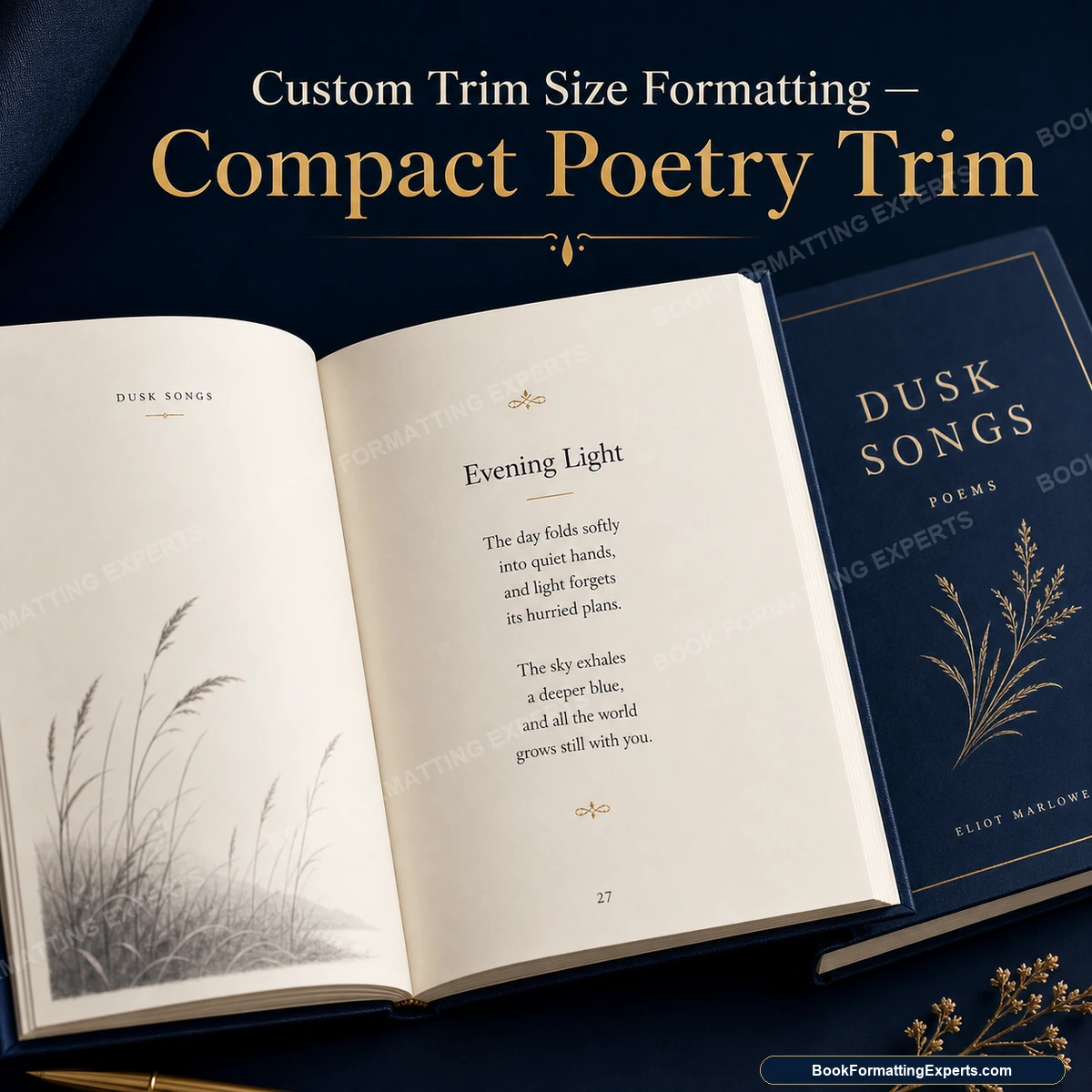 Custom trim size formatting sample by Book Formatting Experts showing a compact poetry book interior