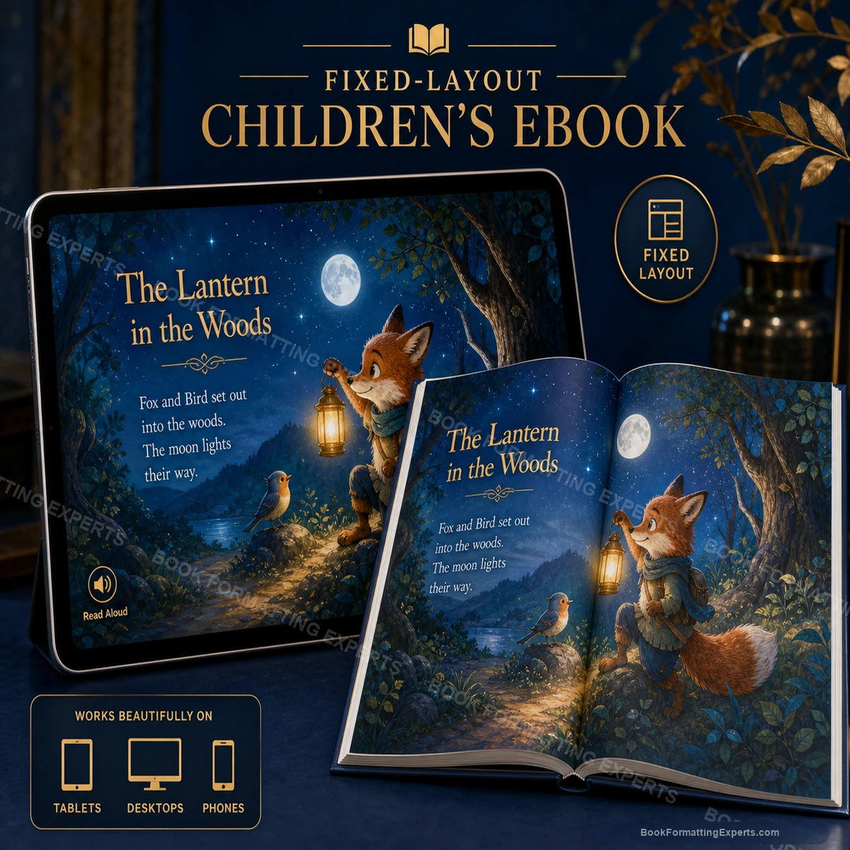 Kindle eBook formatting sample by Book Formatting Experts showing a premium fixed-layout children's ebook interior