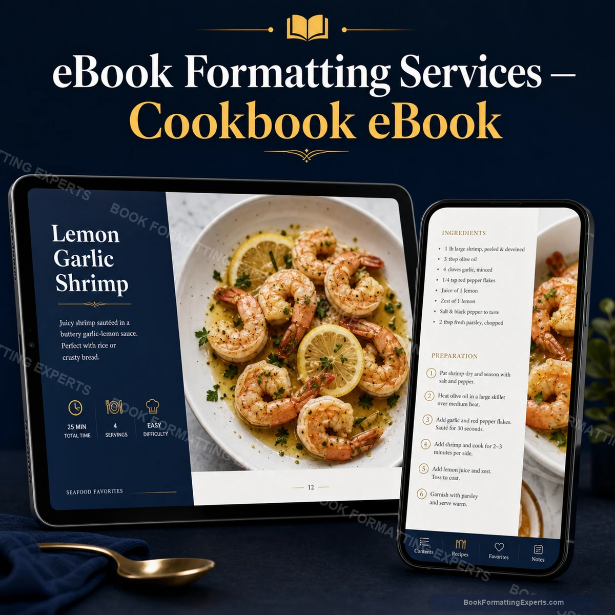 eBook Formatting Services sample showing cookbook ebook