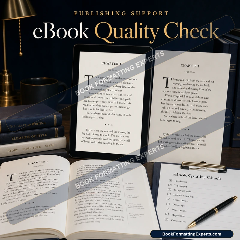 eBook Quality Check sample by Book Formatting Experts showing links and footnotes verified on device