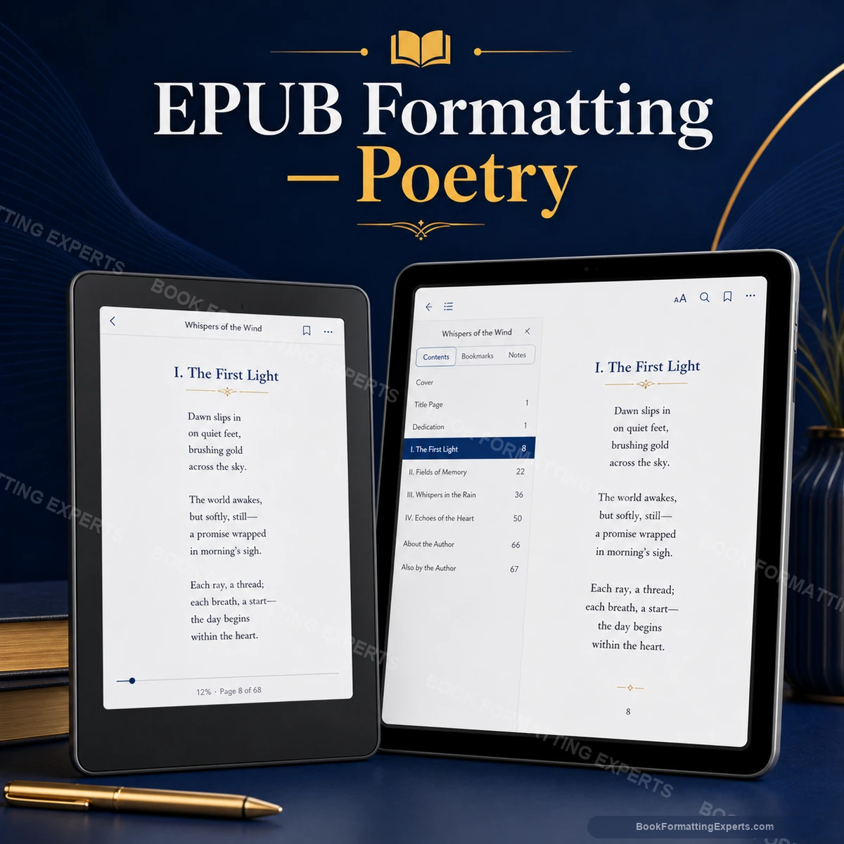EPUB Formatting sample showing poetry epub