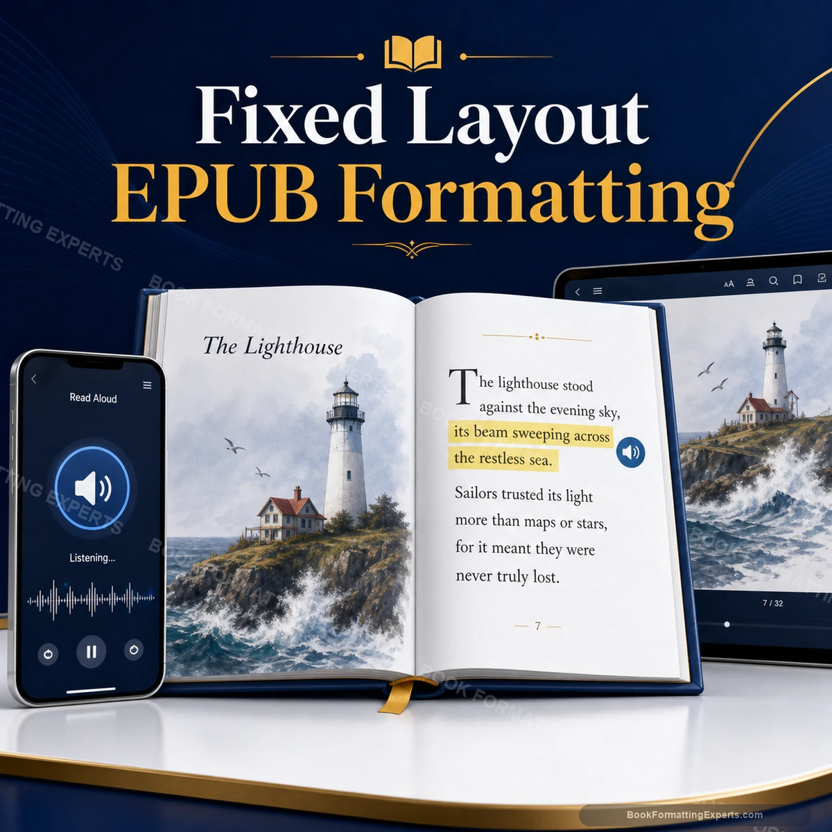 Fixed Layout EPUB Formatting sample showing interactive read aloud