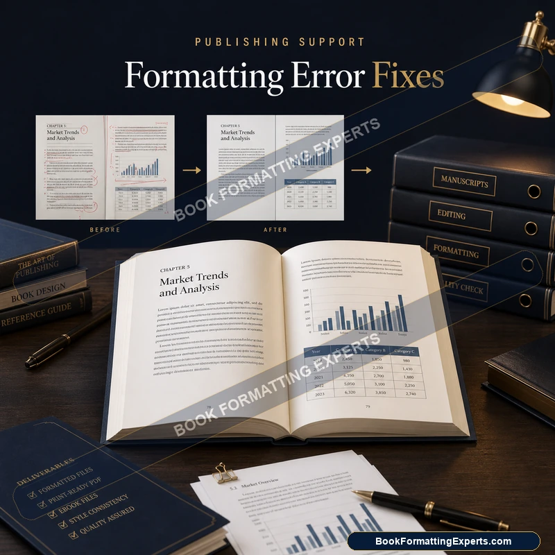 Formatting error fixes sample by Book Formatting Experts showing inconsistent spacing normalised throughout an interior
