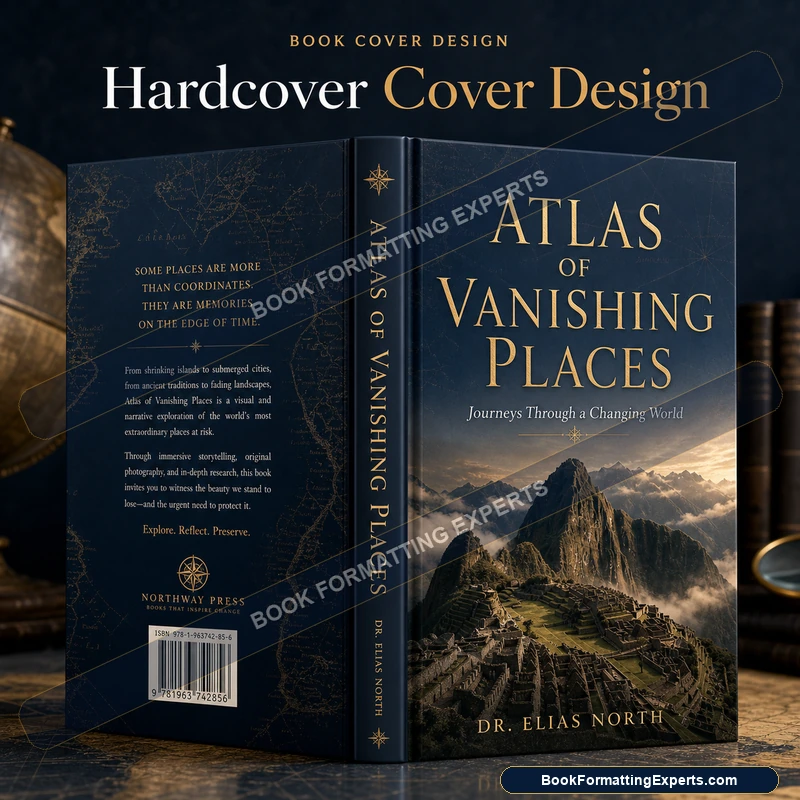 Hardcover cover design sample by Book Formatting Experts showing a printed case-laminate cover on the boards