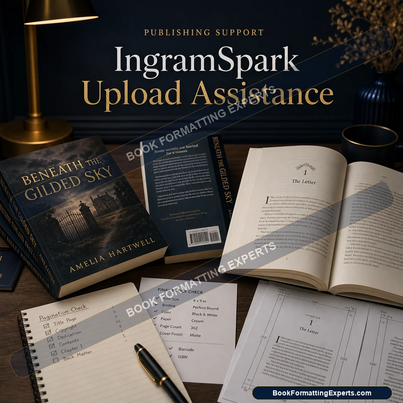 IngramSpark upload assistance sample by Book Formatting Experts showing distribution settings on IngramSpark