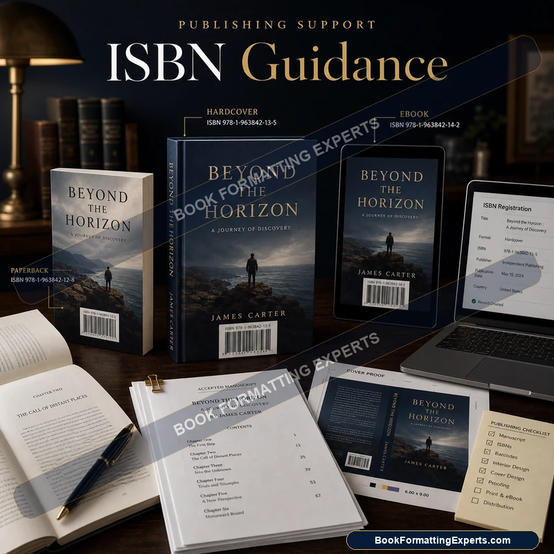 ISBN Guidance sample by Book Formatting Experts showing barcode guidance for a paperback back cover