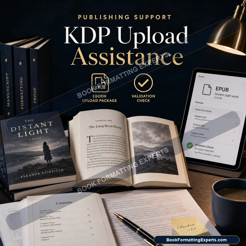 KDP upload assistance sample by Book Formatting Experts showing pricing and territory settings on Amazon KDP