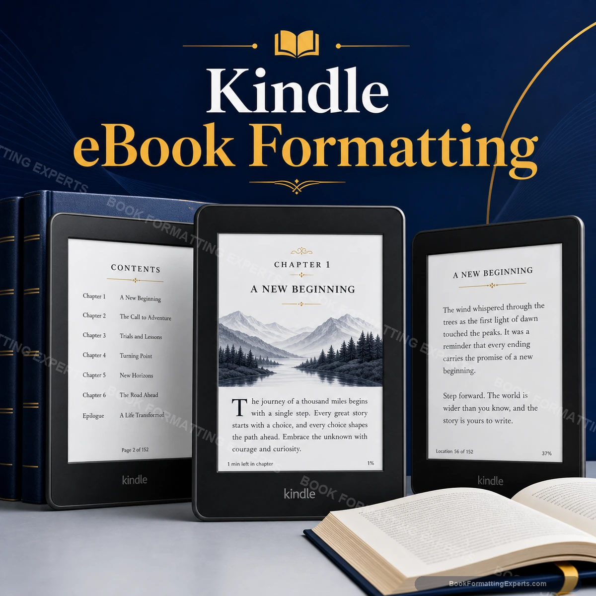 Kindle eBook Formatting sample showing kindle quality review