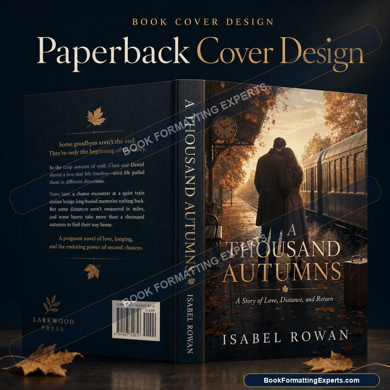 Paperback cover design sample by Book Formatting Experts showing a full front, spine and back wraparound