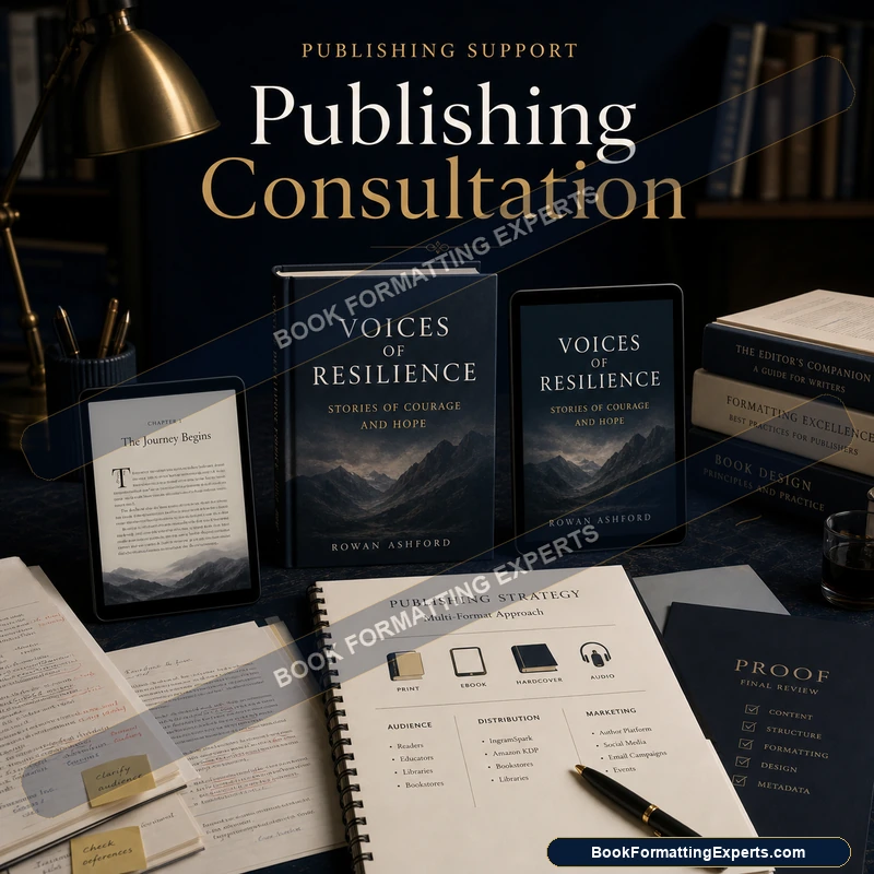 Publishing consultation sample by Book Formatting Experts showing a wide versus exclusive decision breakdown