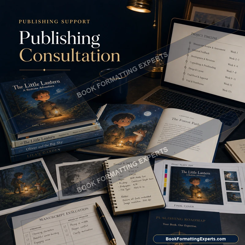 Publishing consultation sample by Book Formatting Experts showing a book pricing and promotion strategy