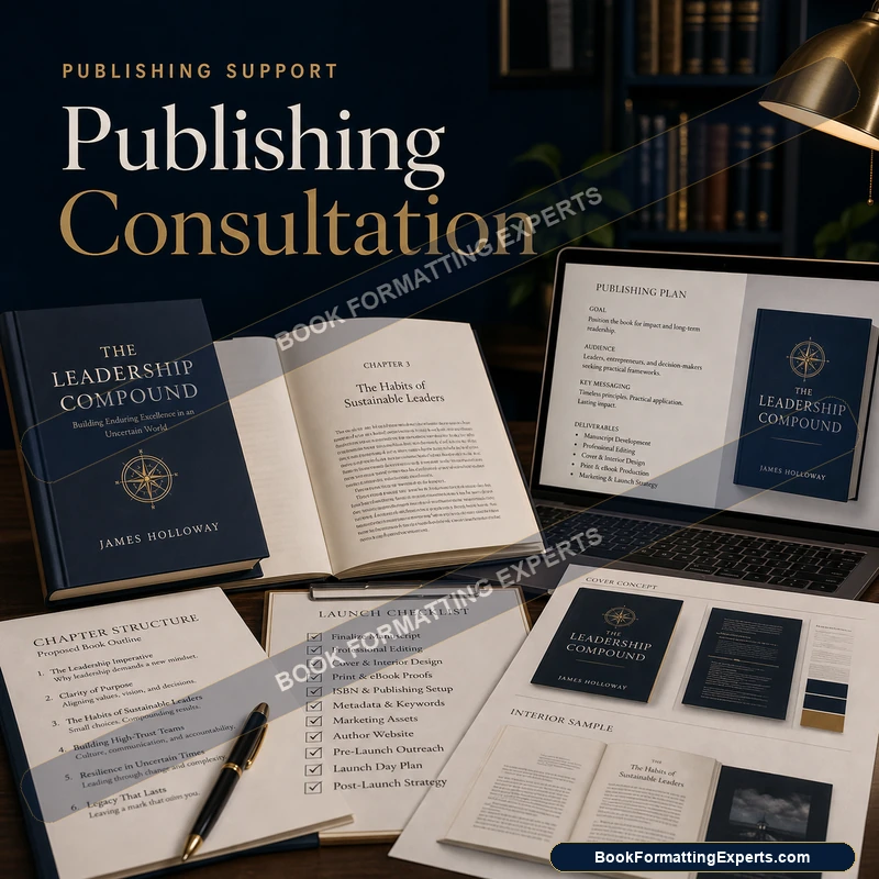 Publishing consultation sample by Book Formatting Experts showing a publishing timeline roadmap with dates