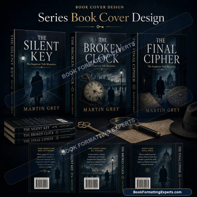 Series book cover design sample by Book Formatting Experts showing a consistent title treatment across the series